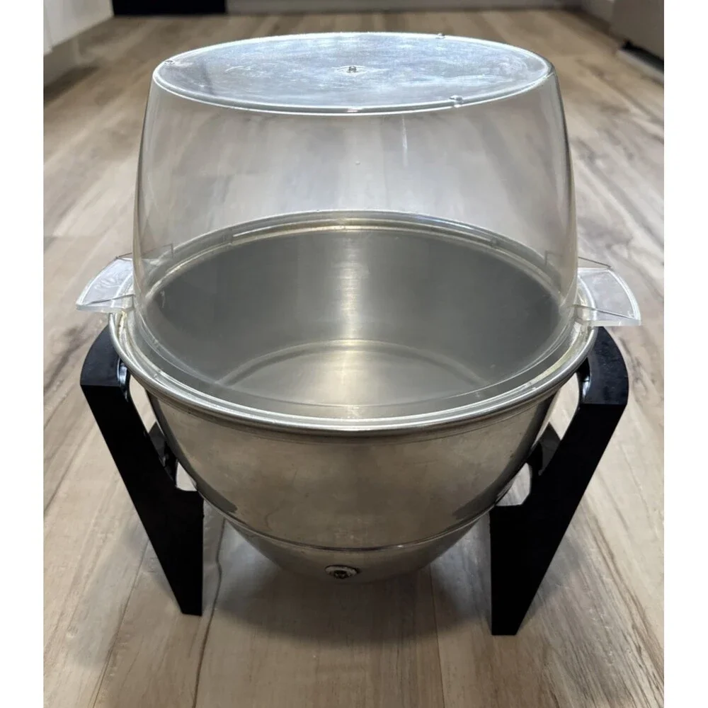 Fostoria Oil Popcorn Popper 1 Gal Capacity Silver Model 351007A Vintage EUC